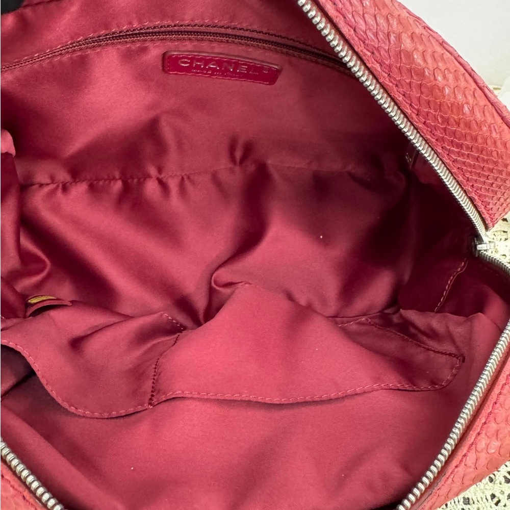Chanel Red Python Quilted Classic Shoulder Bag - Picture 9 of 16